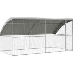 Articles Pour Animaux De Compagnie-vidaXL Kennel pour Chiens 2 pcs Argenté 4 x 2 x 2 m Acier galvanisé