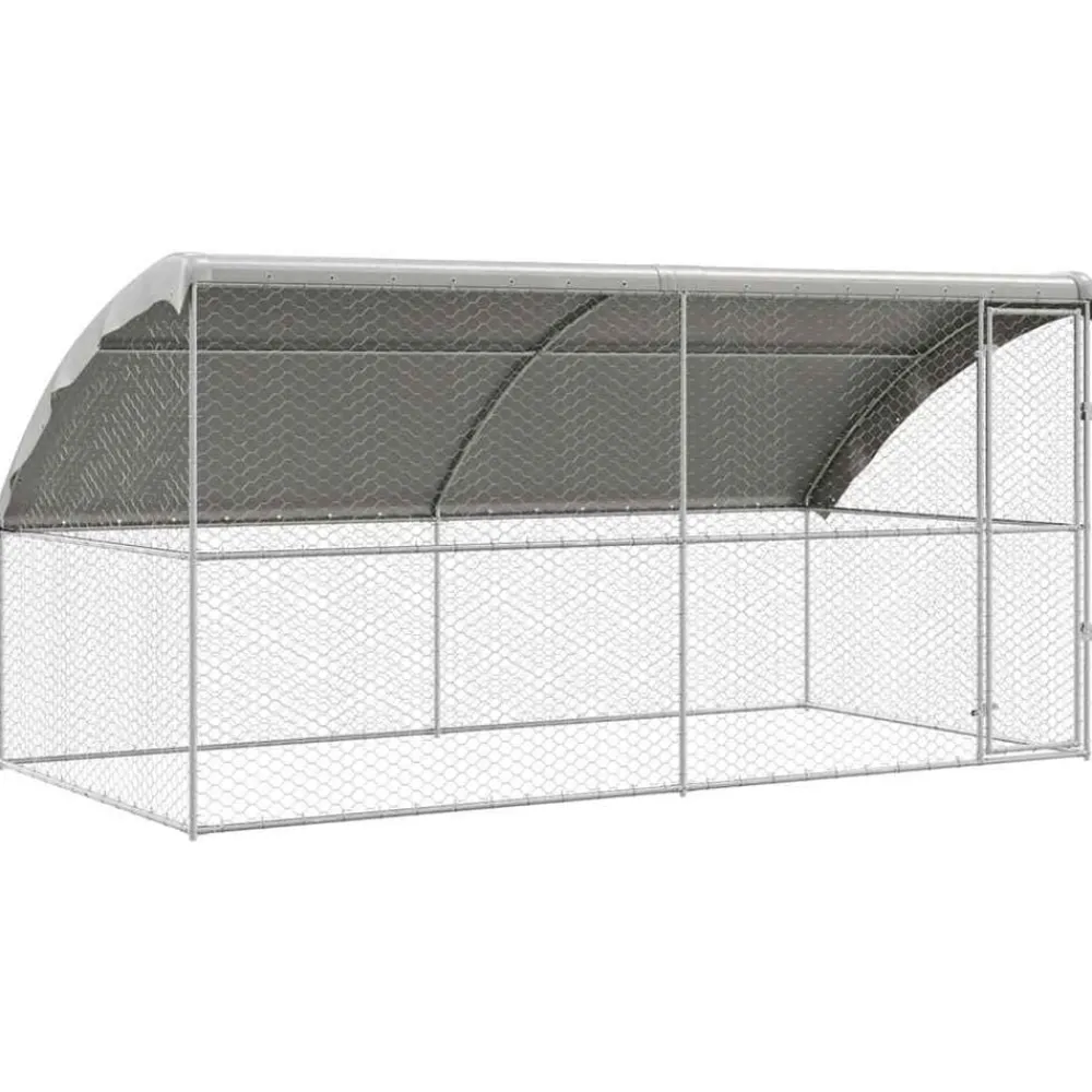 Articles Pour Animaux De Compagnie-vidaXL Kennel pour Chiens 2 pcs Argenté 4 x 2 x 2 m Acier galvanisé