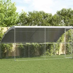 Articles Pour Animaux De Compagnie-vidaXL Kennel pour Chiens 2 pcs Argenté 4 x 2 x 2 m Acier galvanisé