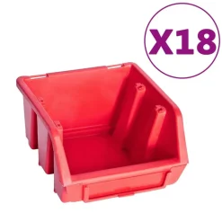 Accessoires De Quincaillerie-vidaXL Kit de bacs de stockage et panneaux muraux 80 pcs Rouge et noir