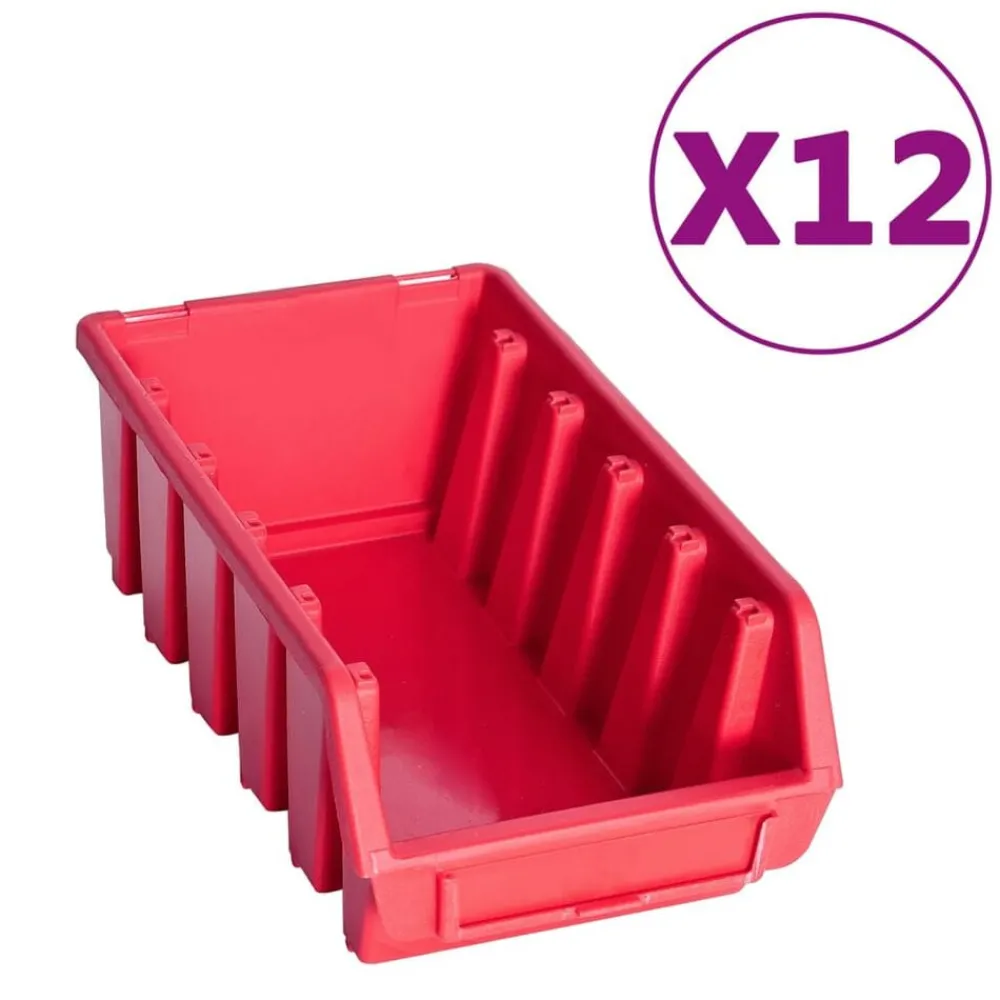 Accessoires De Quincaillerie-vidaXL Kit de bacs de stockage et panneaux muraux 80 pcs Rouge et noir