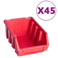 Accessoires De Quincaillerie-vidaXL Kit de bacs de stockage et panneaux muraux 96 pcs Rouge et noir