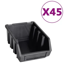 Accessoires De Quincaillerie-vidaXL Kit de bacs de stockage et panneaux muraux 96 pcs Rouge et noir