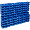 vidaXL Kit de bacs de stockage et panneaux muraux 128 pcs Bleu et noir