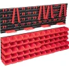 Accessoires De Quincaillerie-vidaXL Kit de bacs de stockage et panneaux muraux 136pcs rouge et noir