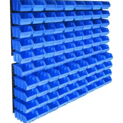 Accessoires De Quincaillerie-vidaXL Kit de bacs de stockage avec panneaux muraux 96 pcs Bleu