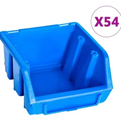 Accessoires De Quincaillerie-vidaXL Kit de bacs de stockage avec panneaux muraux 96 pcs Bleu
