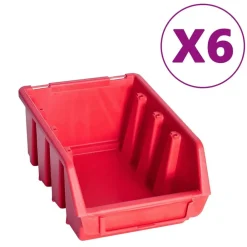 vidaXL Kit de bacs de stockage et panneaux muraux 39 pcs Rouge et noir