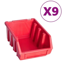 Accessoires De Quincaillerie-vidaXL Kit de bacs de stockage et panneaux muraux 103pcs rouge et noir