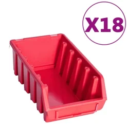 Accessoires De Quincaillerie-vidaXL Kit de bacs de stockage et panneaux muraux 103pcs rouge et noir