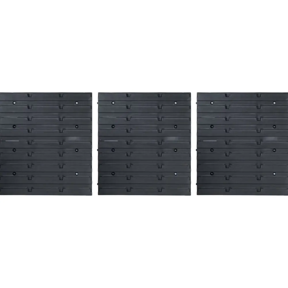Accessoires De Quincaillerie-vidaXL Kit de bacs de stockage et panneaux muraux 48 pcs Bleu et noir
