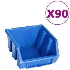 vidaXL Kit de bacs de stockage et panneaux muraux 96 pcs et noir