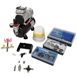 Outils-vidaXL Kit de compresseur d'aérographe avec 3 pistolets