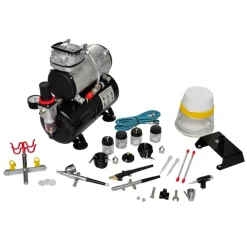 Outils-vidaXL Kit de compresseur d'aérographe avec 3 pistolets
