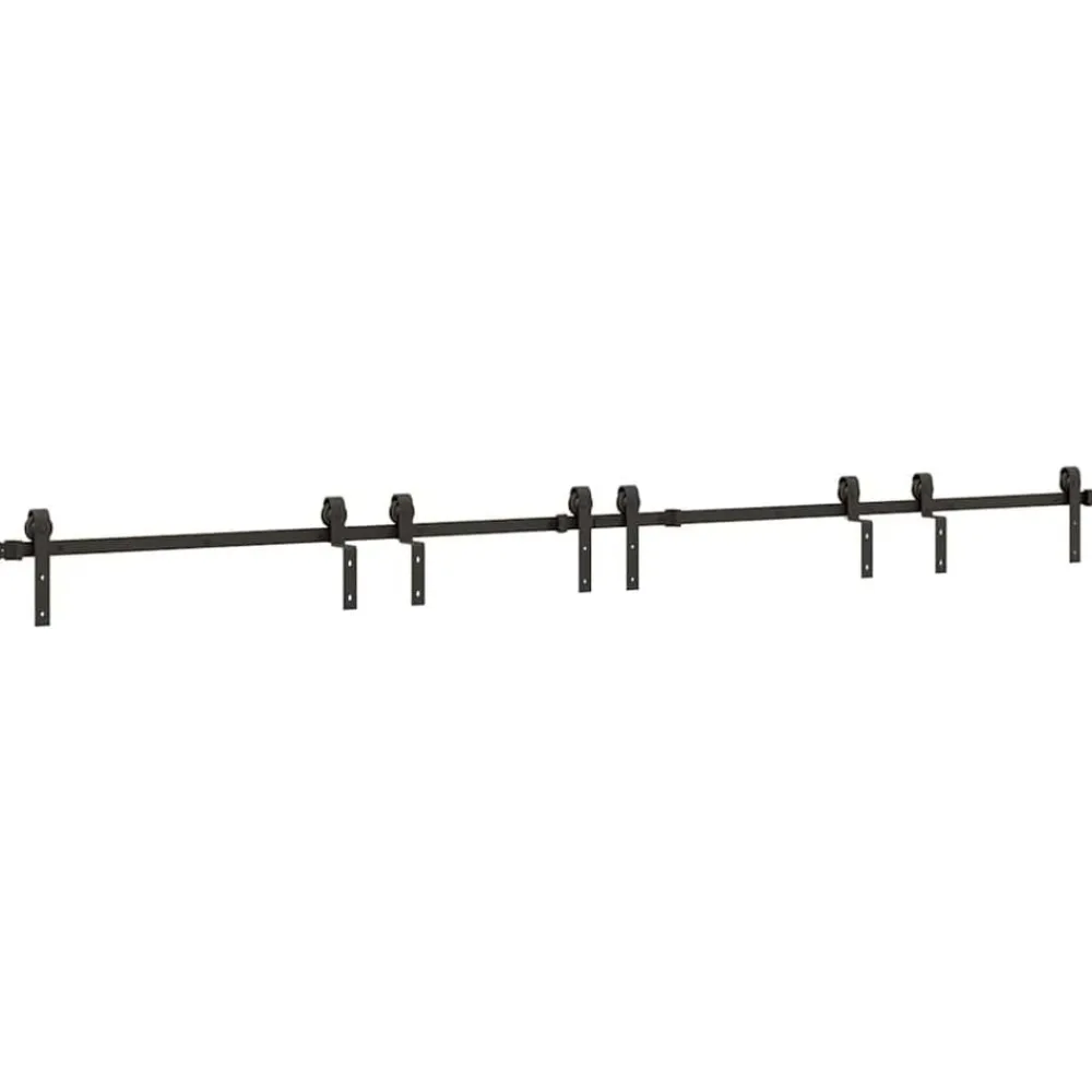 Matériaux De Construction-vidaXL Kit de quincaillerie de porte coulissante 366 cm acier noir