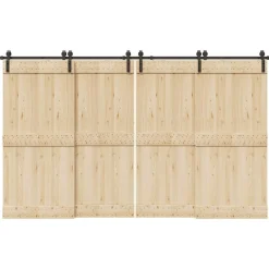 Matériaux De Construction-vidaXL Kit de quincaillerie de porte coulissante 366 cm acier noir