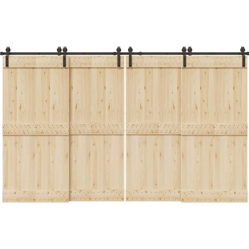 Matériaux De Construction-vidaXL Kit de quincaillerie de porte coulissante 366 cm acier noir