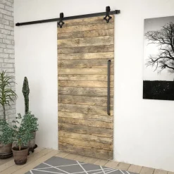 Matériaux De Construction-vidaXL Kit de quincaillerie de porte coulissante SKIEN 183 cm Noir