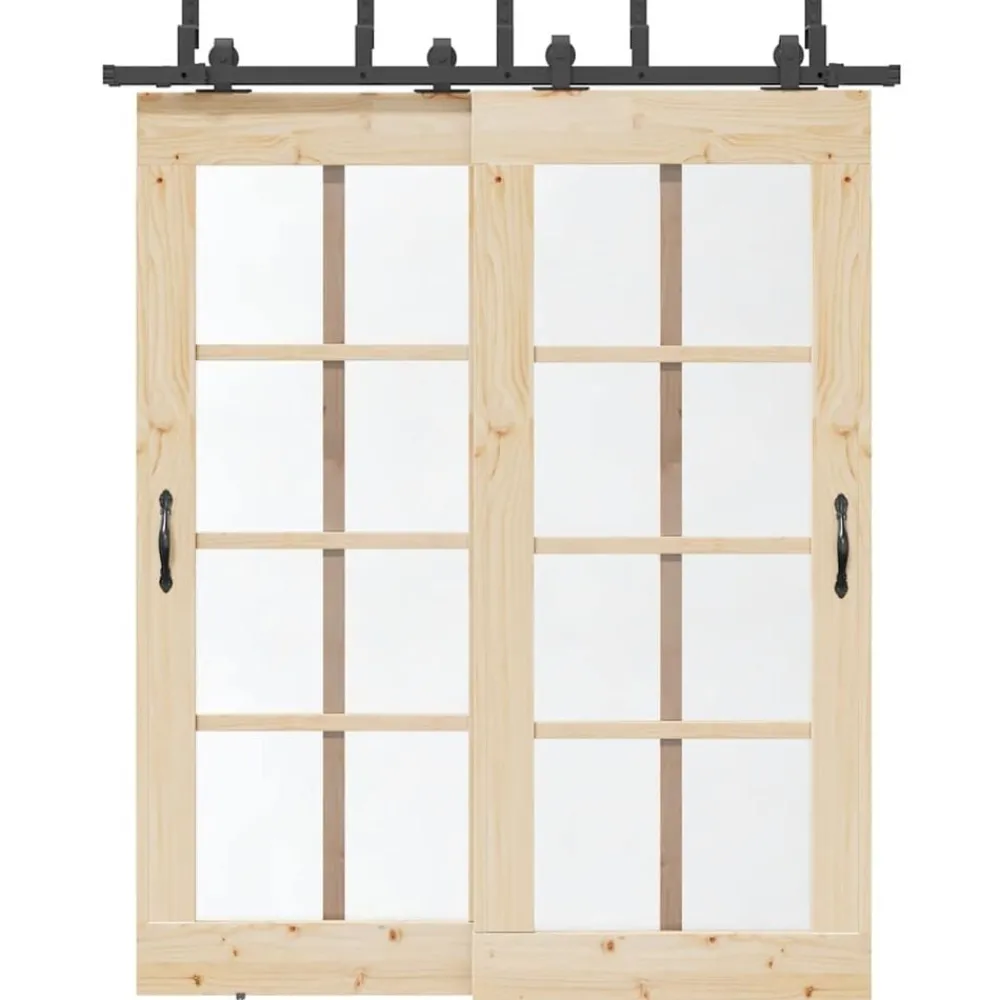 Matériaux De Construction-vidaXL Kit de quincaillerie de porte coulissante 183 cm Acier Noir