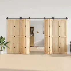vidaXL Kit de quincaillerie de porte coulissante 366 cm acier noir