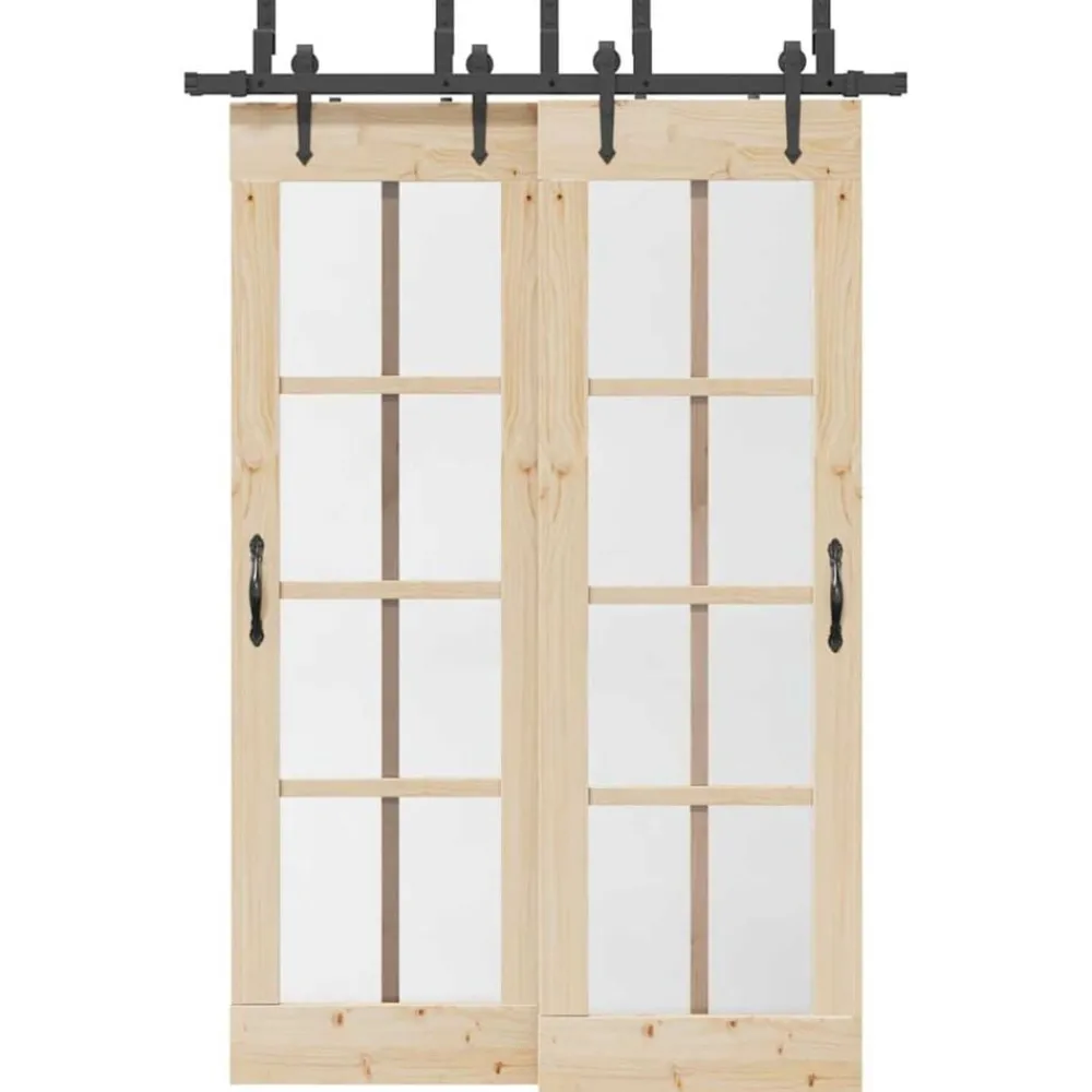 vidaXL Kit de quincaillerie de porte coulissante 152,5 cm acier noir
