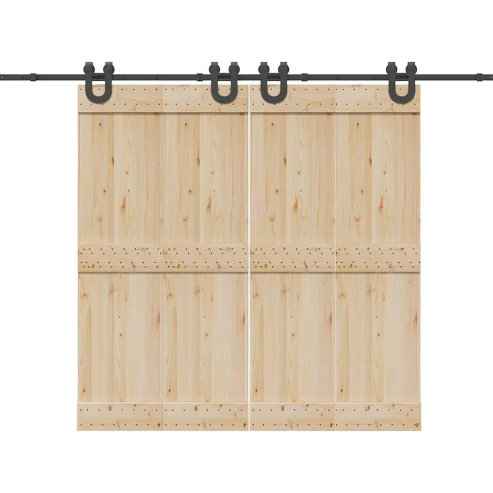 vidaXL Kit de quincaillerie de porte coulissante 366 cm acier noir