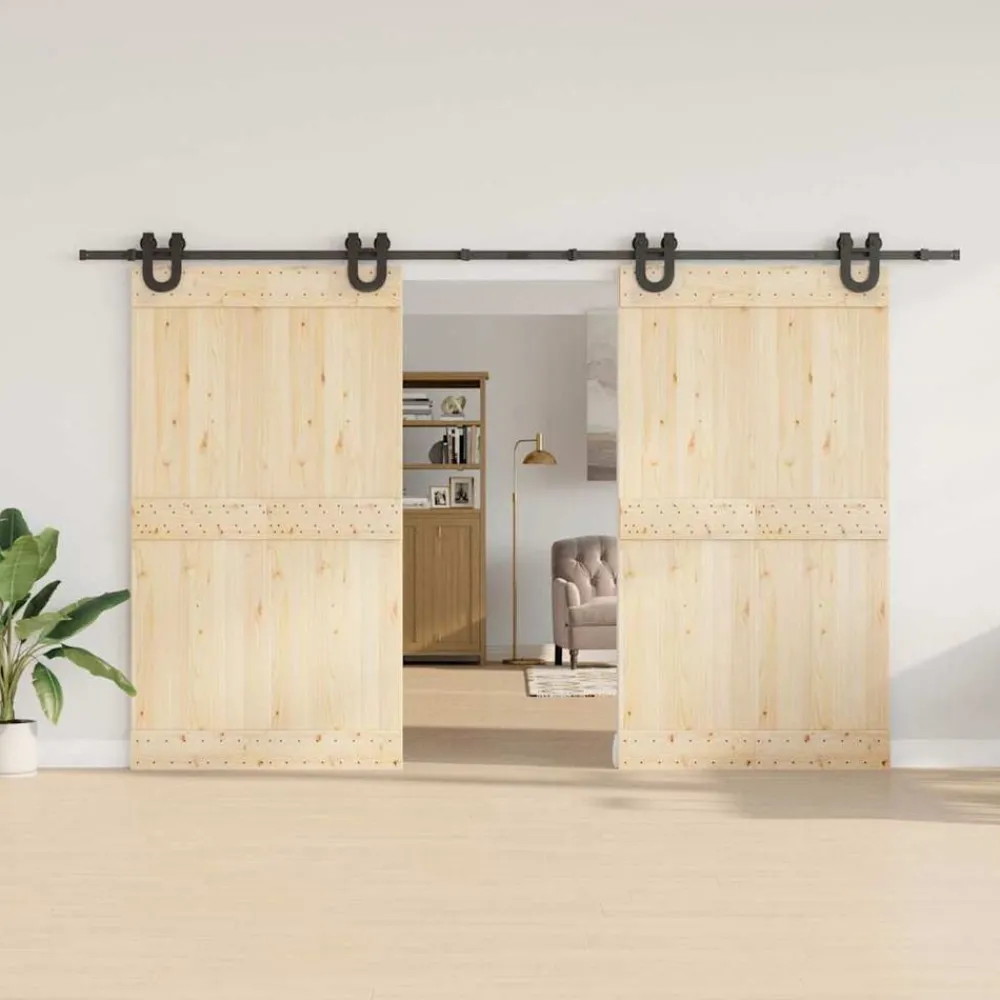 vidaXL Kit de quincaillerie de porte coulissante 366 cm acier noir