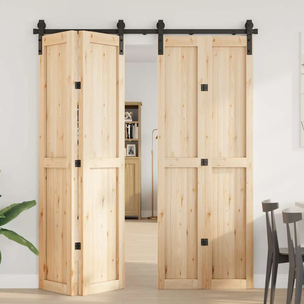 vidaXL Kit de quincaillerie de porte coulissante 183 cm Acier Noir