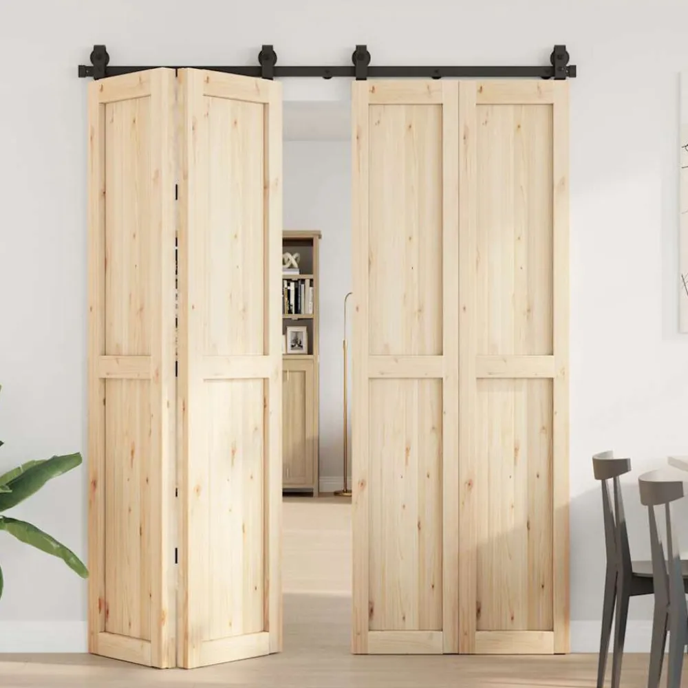 vidaXL Kit de quincaillerie de porte coulissante 183 cm Acier Noir