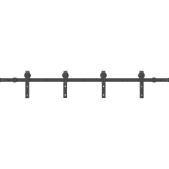 Matériaux De Construction-vidaXL Kit de quincaillerie de porte coulissante 183 cm Acier Noir