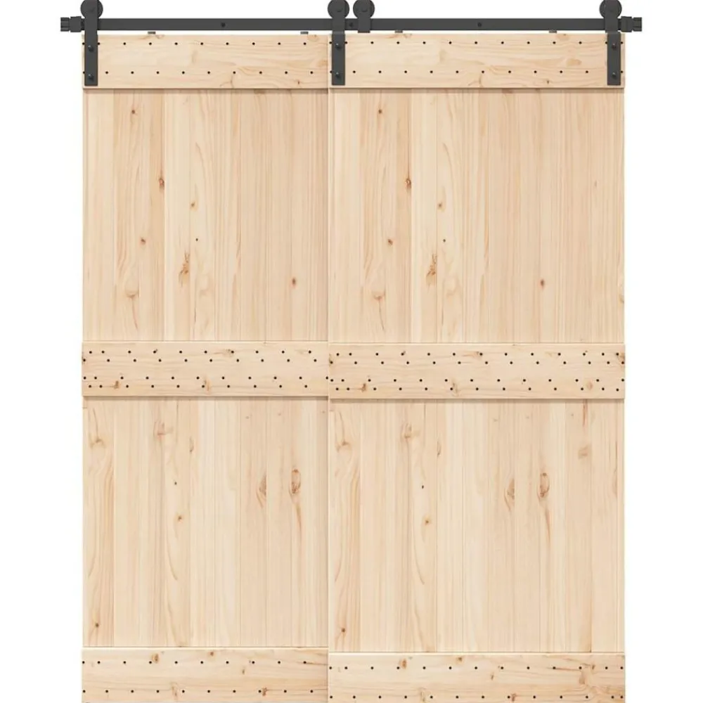 Matériaux De Construction-vidaXL Kit de quincaillerie de porte coulissante 183 cm Acier Noir