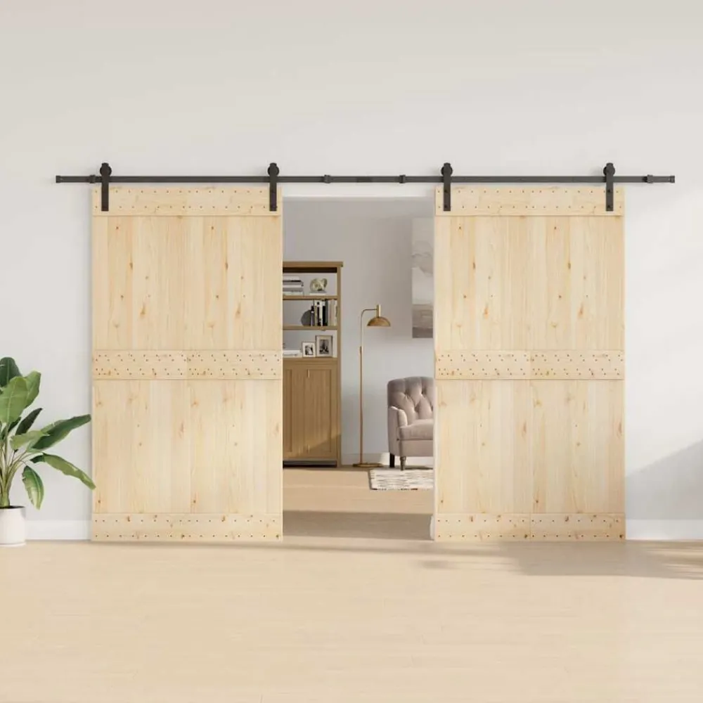 vidaXL Kit de quincaillerie de porte coulissante 366 cm acier noir