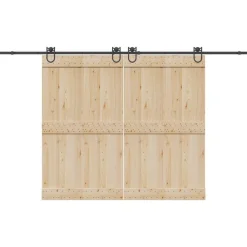 Matériaux De Construction-vidaXL Kit de quincaillerie de porte coulissante 366 cm acier noir