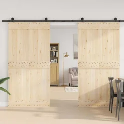 Matériaux De Construction-vidaXL Kit de quincaillerie de porte coulissante 305 cm acier noir
