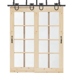 Matériaux De Construction-vidaXL Kit de quincaillerie de porte coulissante 183 cm Acier Noir