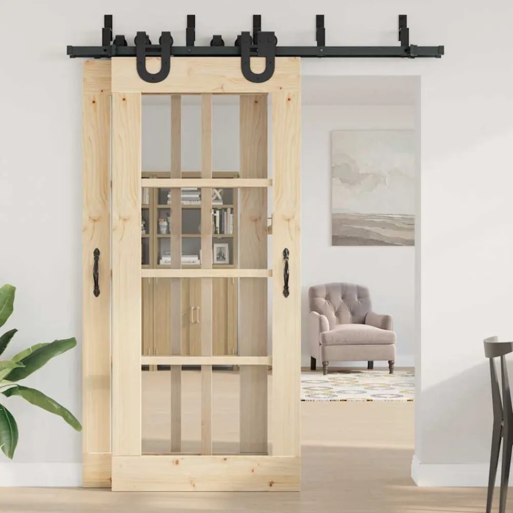 vidaXL Kit de quincaillerie de porte coulissante 183 cm Acier Noir
