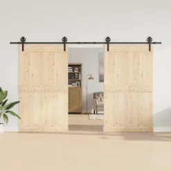 vidaXL Kit de quincaillerie de porte coulissante 366 cm acier noir