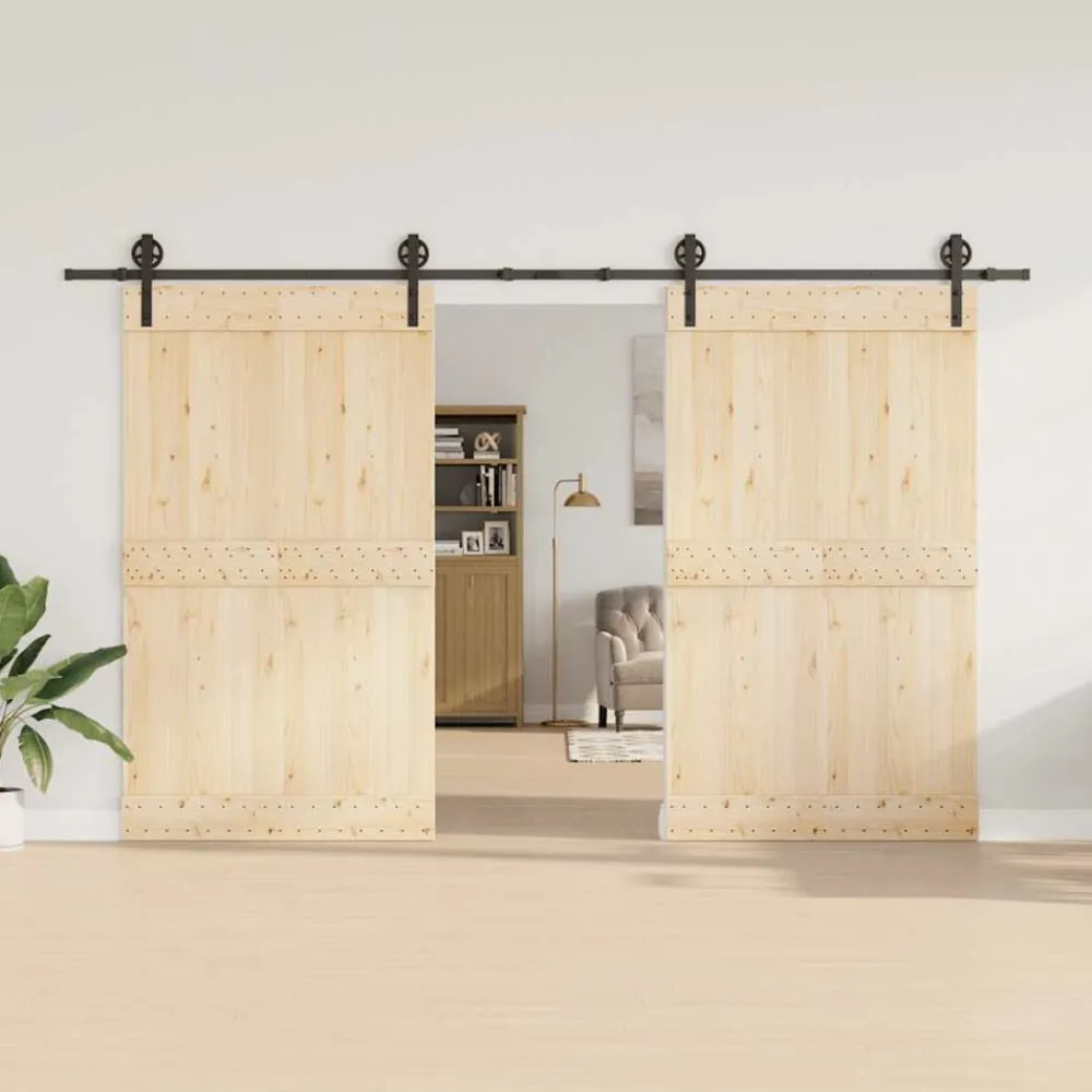 vidaXL Kit de quincaillerie de porte coulissante 366 cm acier noir