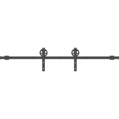 vidaXL Kit de quincaillerie de porte coulissante 183 cm Acier Noir