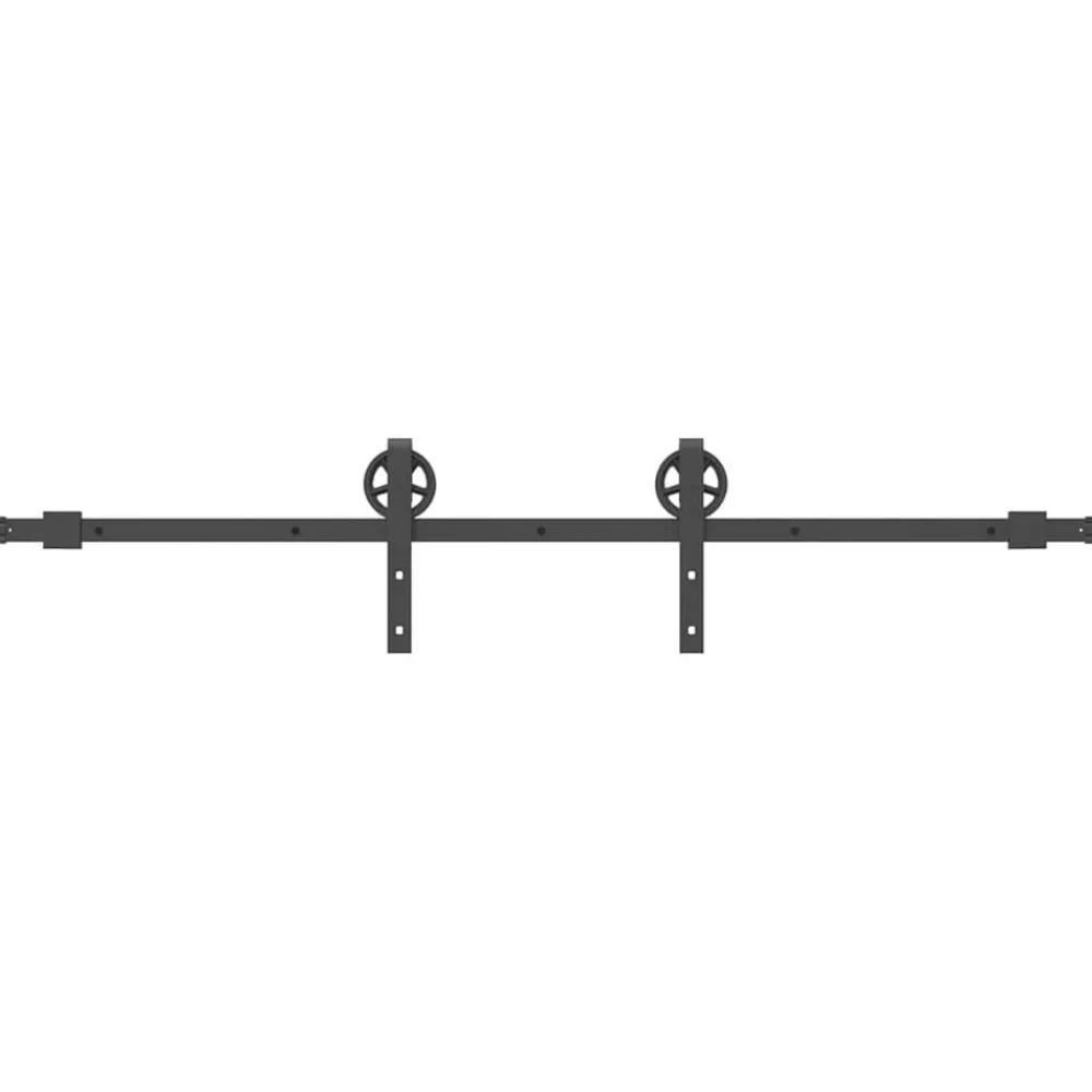 vidaXL Kit de quincaillerie de porte coulissante 183 cm Acier Noir