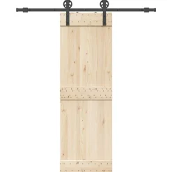 vidaXL Kit de quincaillerie de porte coulissante 183 cm Acier Noir