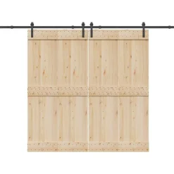 Matériaux De Construction-vidaXL Kit de quincaillerie de porte coulissante 305 cm acier noir
