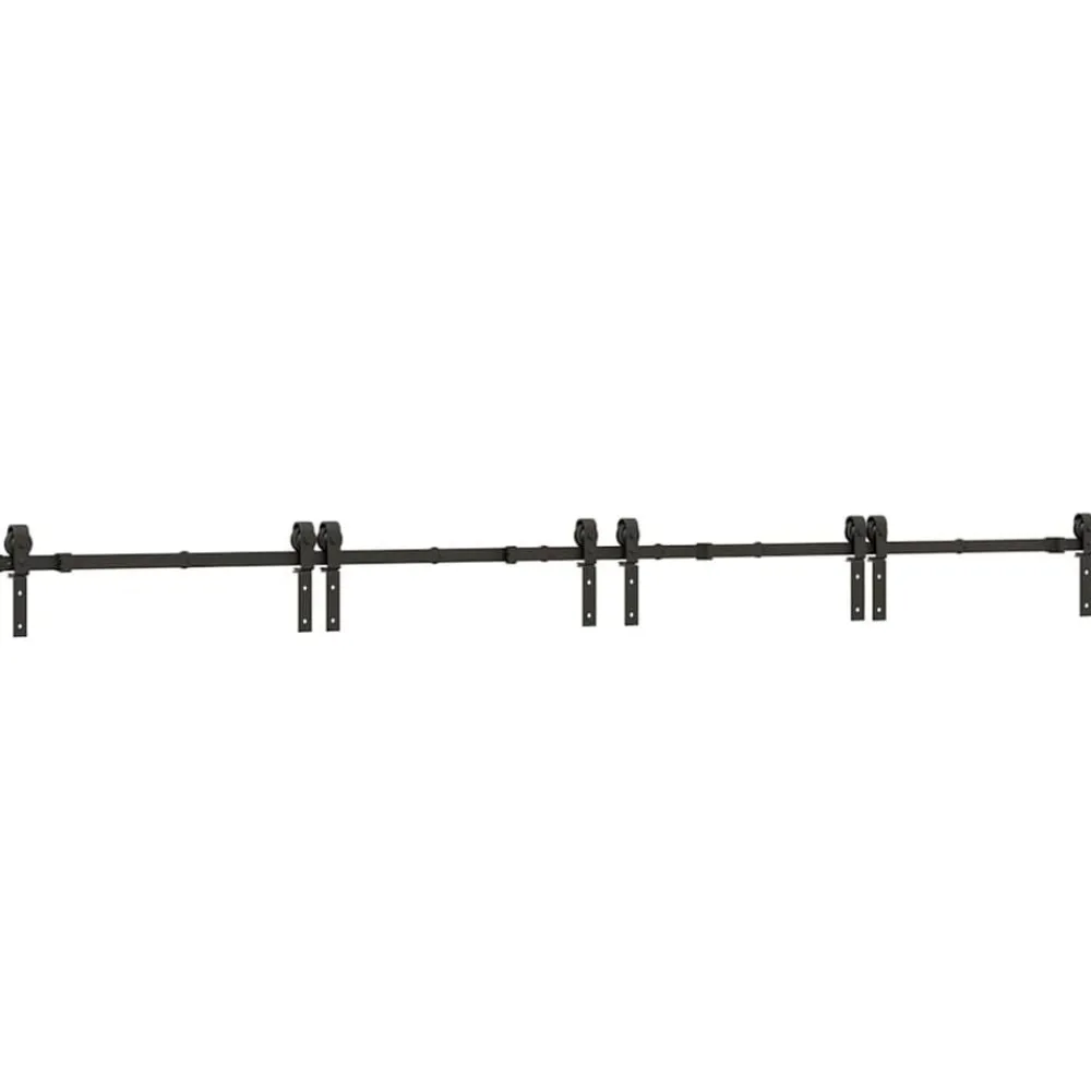 Matériaux De Construction-vidaXL Kit de quincaillerie de porte coulissante 366 cm acier noir