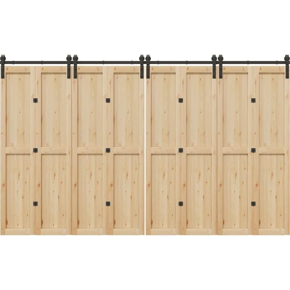 Matériaux De Construction-vidaXL Kit de quincaillerie de porte coulissante 366 cm acier noir