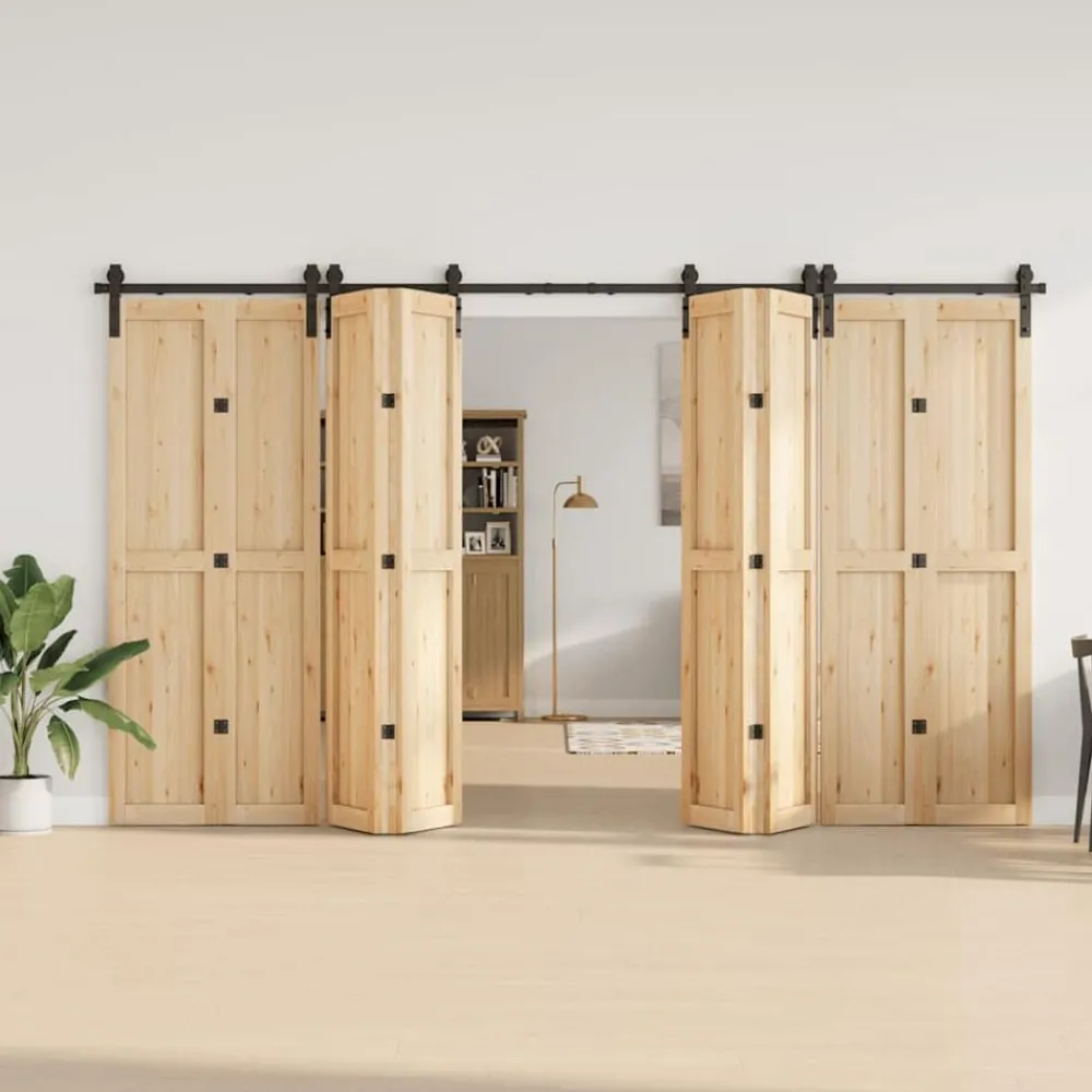 Matériaux De Construction-vidaXL Kit de quincaillerie de porte coulissante 366 cm acier noir