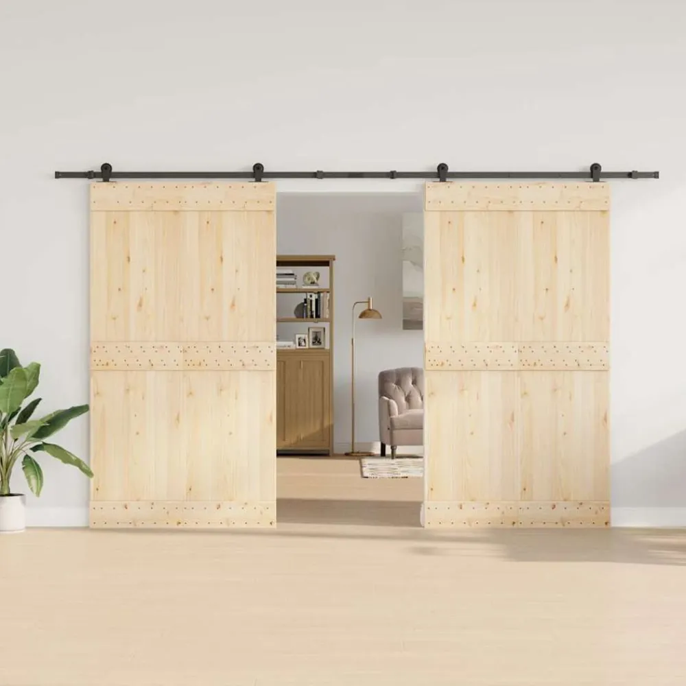 vidaXL Kit de quincaillerie de porte coulissante 366 cm acier noir