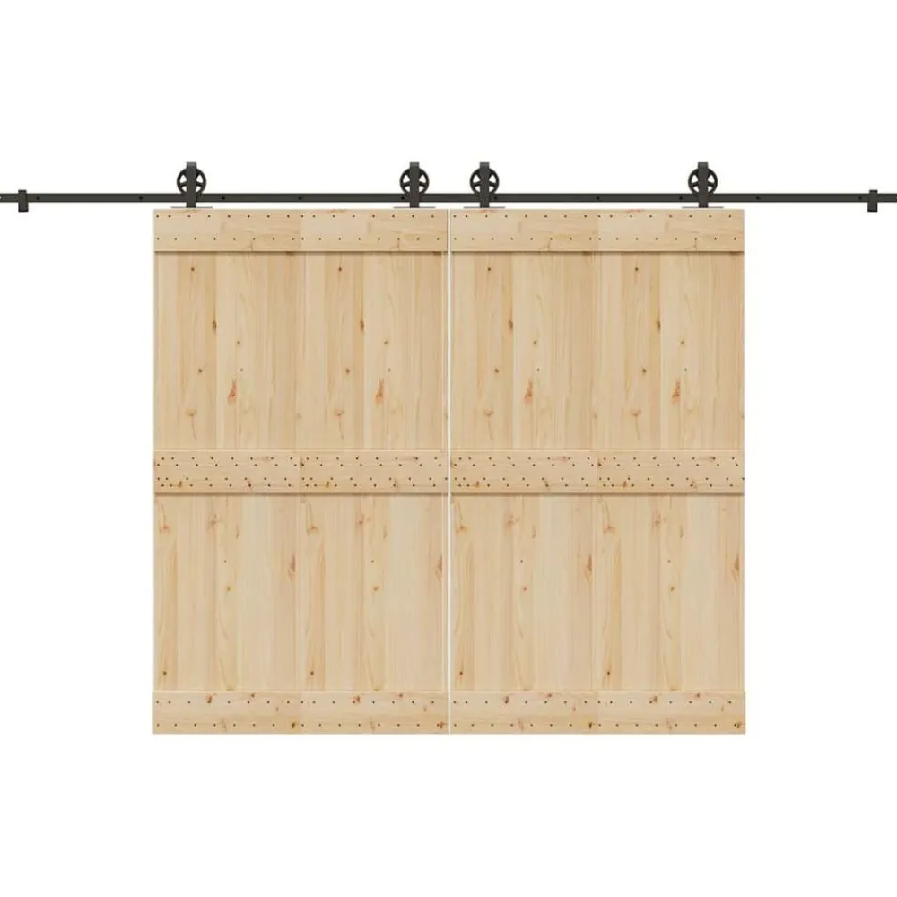 vidaXL Kit de quincaillerie de porte coulissante 366 cm acier noir