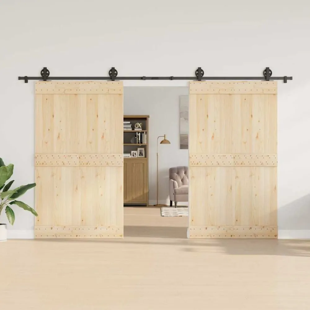 vidaXL Kit de quincaillerie de porte coulissante 366 cm acier noir