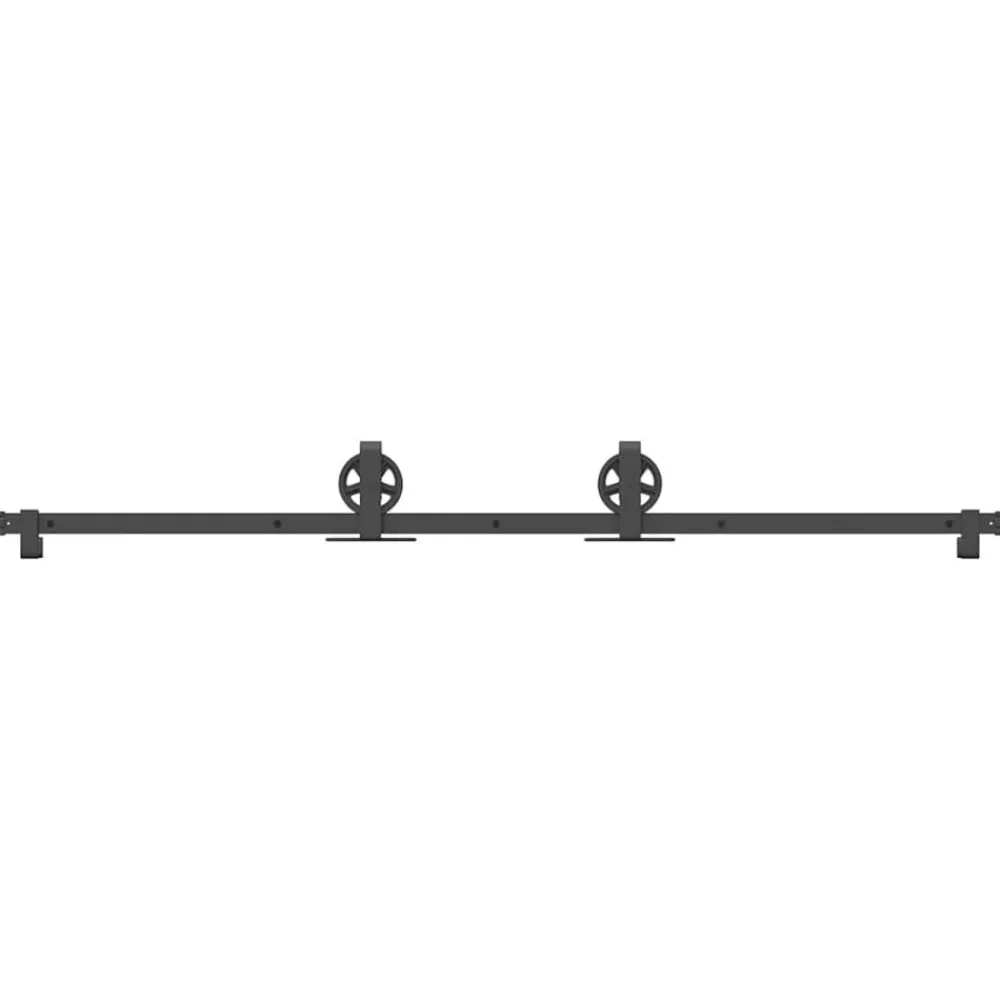 vidaXL Kit de quincaillerie de porte coulissante 183 cm Acier Noir