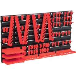 Accessoires De Quincaillerie-vidaXL Kit de stockage avec panneaux muraux 71 pcs Rouge et noir